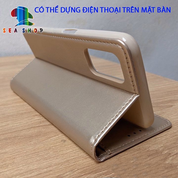 Bao Da Samsung S22 Ultra 5G Dạng Ví Có Ngăn Cài Thẻ, Tiền, Thiết Kế Nắp Gập 2 Mặt - Sea Shop - Ảnh 7