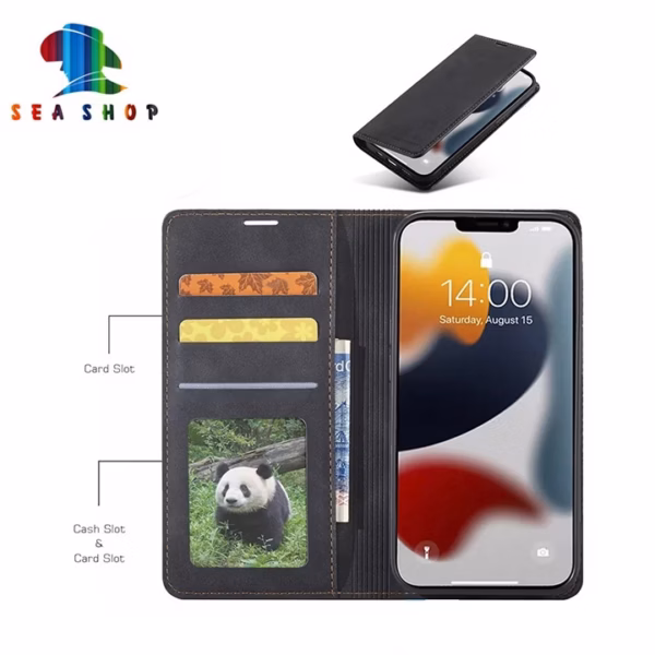 Bao Da Iphone 11, 11 Pro Max , Chính Hãng Nouku Thiết Kế Dạng Ví Sang Trọng, Có Ngăn Cài Thẻ - Sea Shop - Ảnh 3