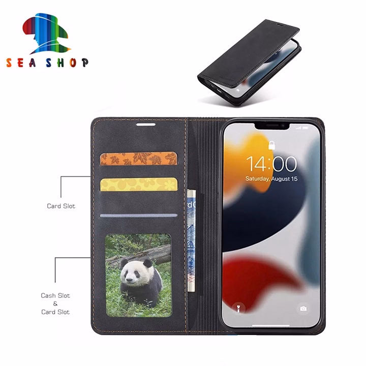 Bao Da Iphone 12 Mini, 12 Pro Max Chính Hãng Nouku Thiết Kế Dạng Ví Sang Trọng, Có Ngăn Cài Thẻ - Sea Shop - Ảnh 2