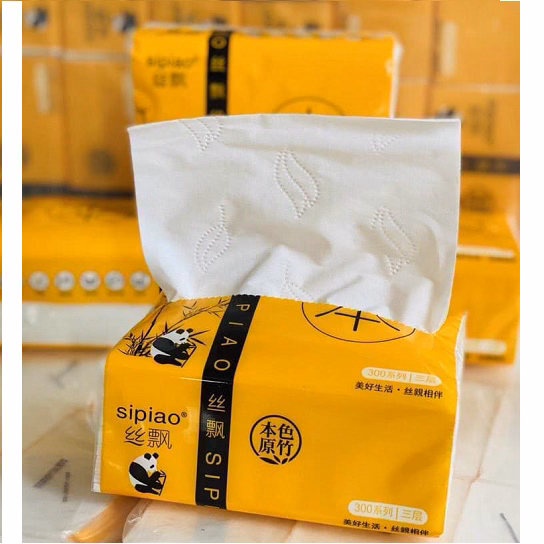 Bịch 10 Gói Khăn Giấy Gấu Trúc Sipiao Ctb59 - Bechip - Ảnh 5