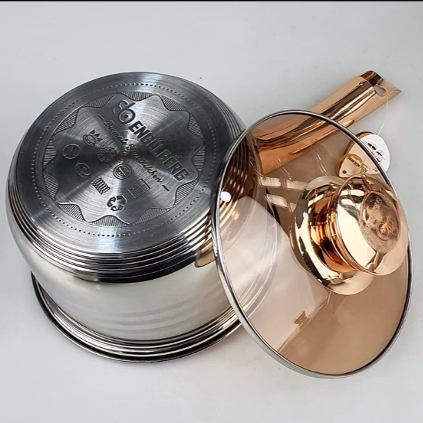 Bộ Nồi Đức Inox 6 Món, 12 Chi Tiết, Nắp Kính, Sang Trọng Ctb61 - Bechip - Ảnh 9