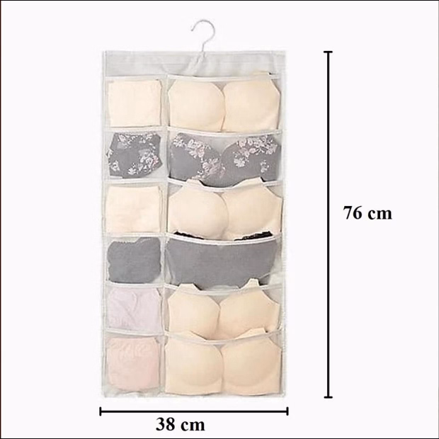 Túi Đựng Đồ Lót 2 Mặt 30 Ngăn Treo Tủ Tiện Lợi Ctb62 - Bechip - Ảnh 14