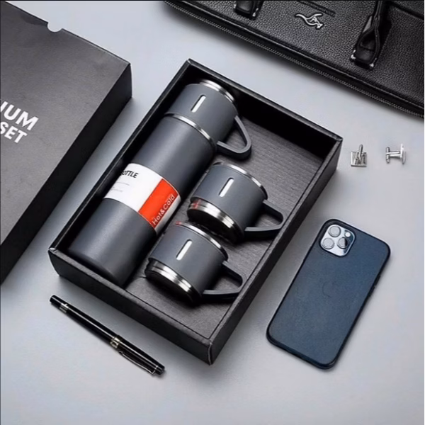 Bộ Bình Giữ Nhiệt Inox Kèm 2 Cốc Sang Trọng 500Ml Vacuum Flask Ctb68 - Bechip - Ảnh 7