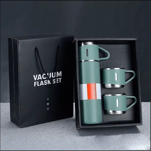 Bộ Bình Giữ Nhiệt Inox Kèm 2 Cốc Sang Trọng 500Ml Vacuum Flask Ctb68 - Bechip - Ảnh 5