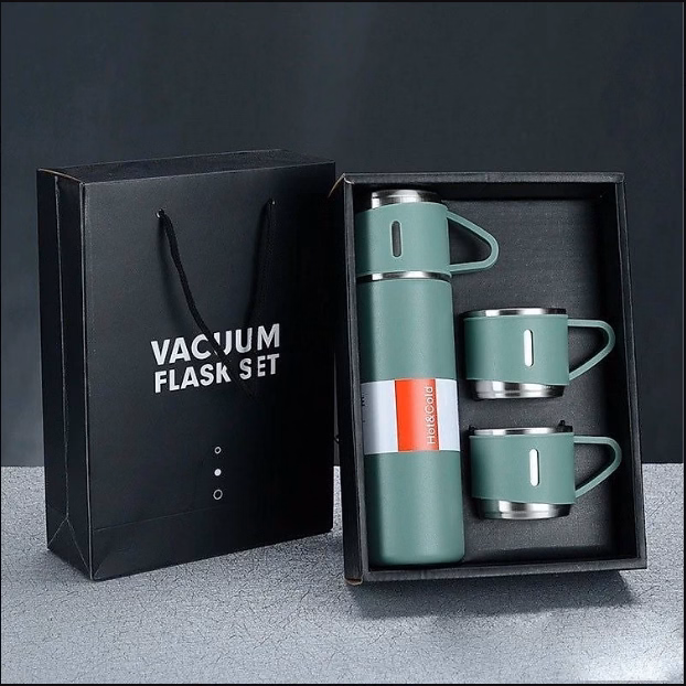 Bộ Bình Giữ Nhiệt Inox Kèm 2 Cốc Sang Trọng 500Ml Vacuum Flask Ctb68 - Bechip - Ảnh 5