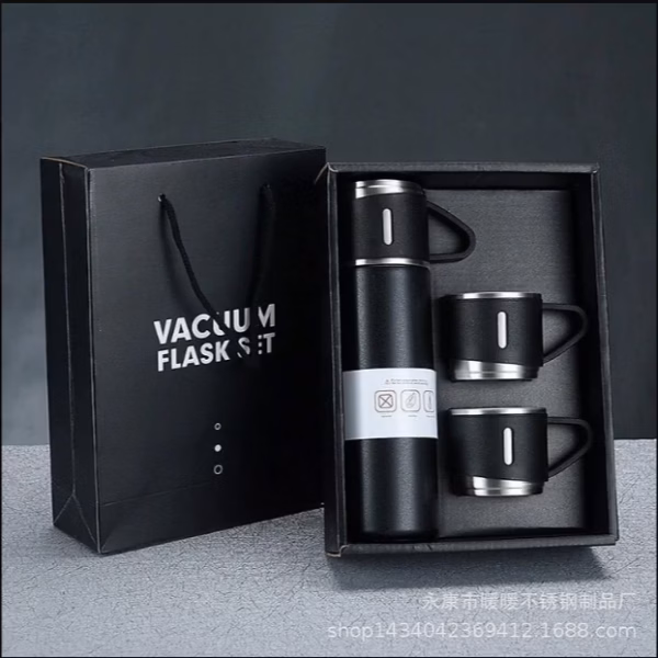 Bộ Bình Giữ Nhiệt Inox Kèm 2 Cốc Sang Trọng 500Ml Vacuum Flask Ctb68 - Bechip - Ảnh 6