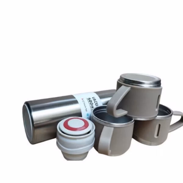 Bộ Bình Giữ Nhiệt Inox Kèm 2 Cốc Sang Trọng 500Ml Vacuum Flask Ctb68 - Bechip - Ảnh 8