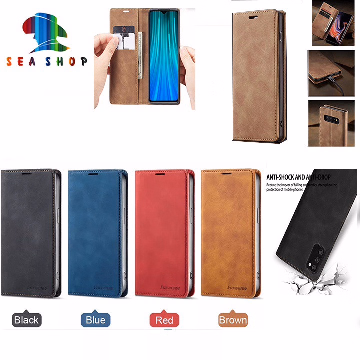 Bao Da Iphone 5 ,5S, Se Chính Hãng Nouku Thiết Kế Dạng Ví Sang Trọng, Có Ngăn Cài Thẻ - Sea Shop