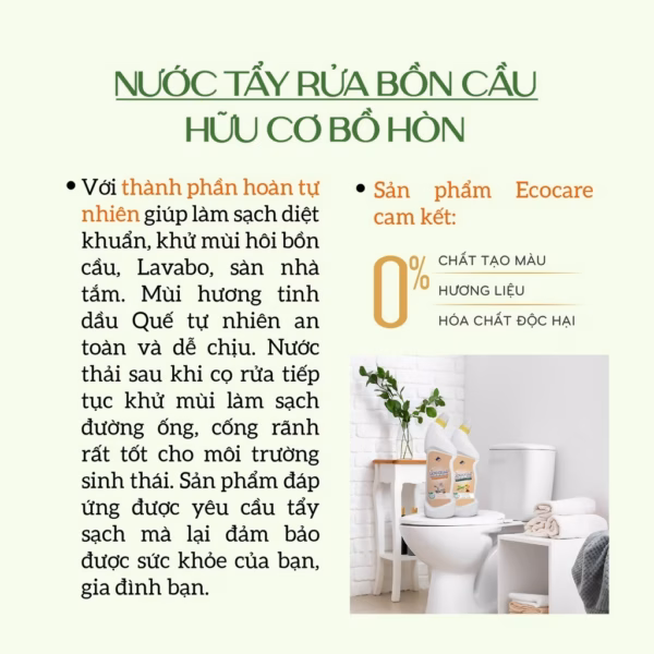 Nước Tẩy Rửa Bồn Cầu Tinh Dầu Quế 900Ml - Ecocare - Ảnh 3