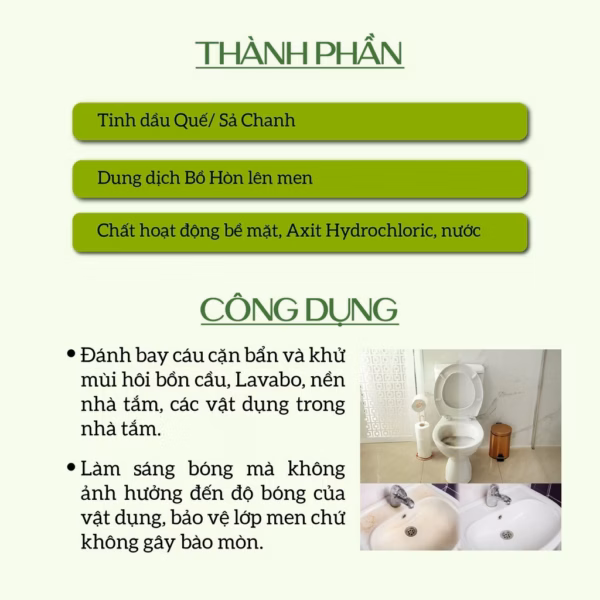 Nước Tẩy Rửa Bồn Cầu Tinh Dầu Quế 900Ml - Ecocare - Ảnh 4