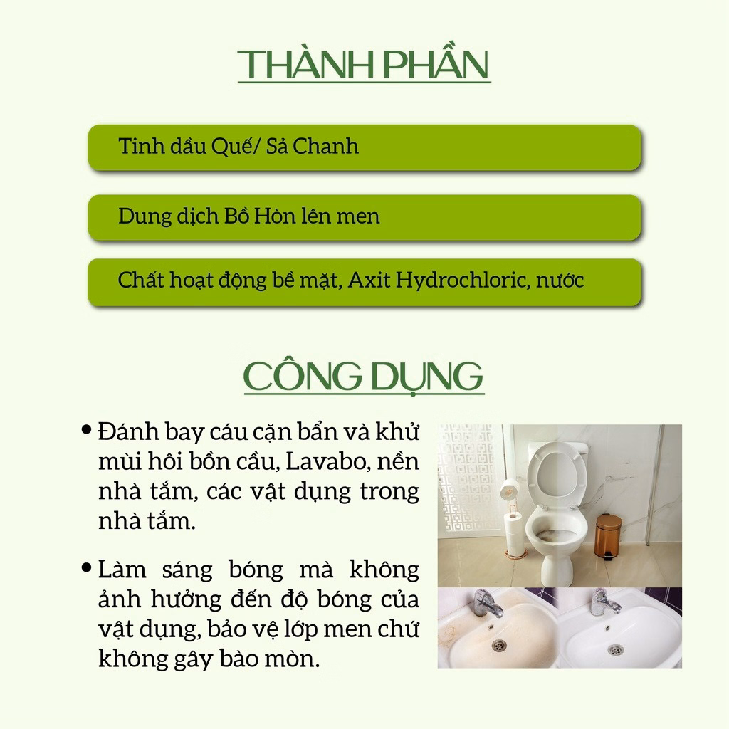 Nước Tẩy Rửa Bồn Cầu Tinh Dầu Quế 900Ml - Ecocare - Ảnh 4