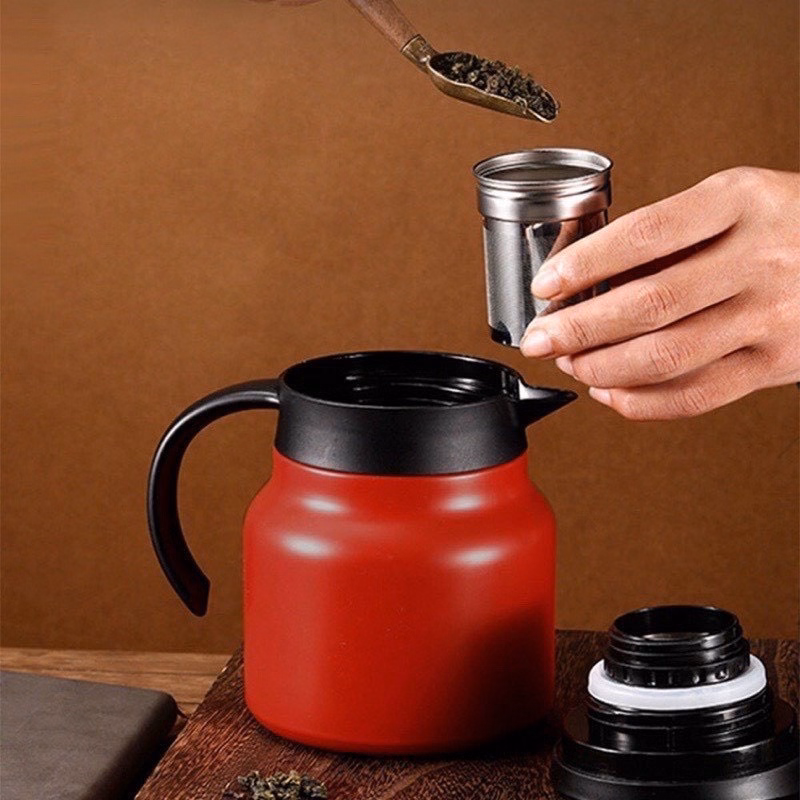 Ấm Giữ Nhiệt, Bình Pha Trà Inox 304 Có Lõi Lọc 800Ml/1000Ml - Su - Ảnh 7