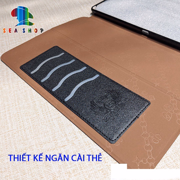 Bao Da Samsung Tab E T560 Chính Hãng Lishen Thiết Kế Dạng Ví Sang Trọng, Có Ngăn Cài Thẻ - Sea Shop - Ảnh 3