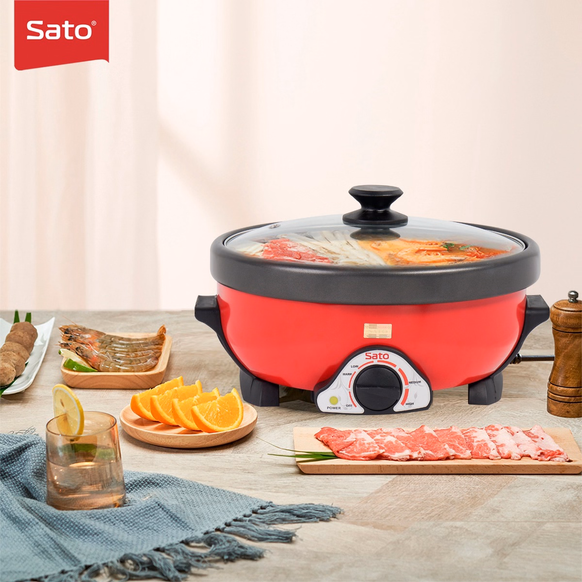 Nồi Lẩu Điện Sato 50Nl41 (5.0L) - Ảnh 3