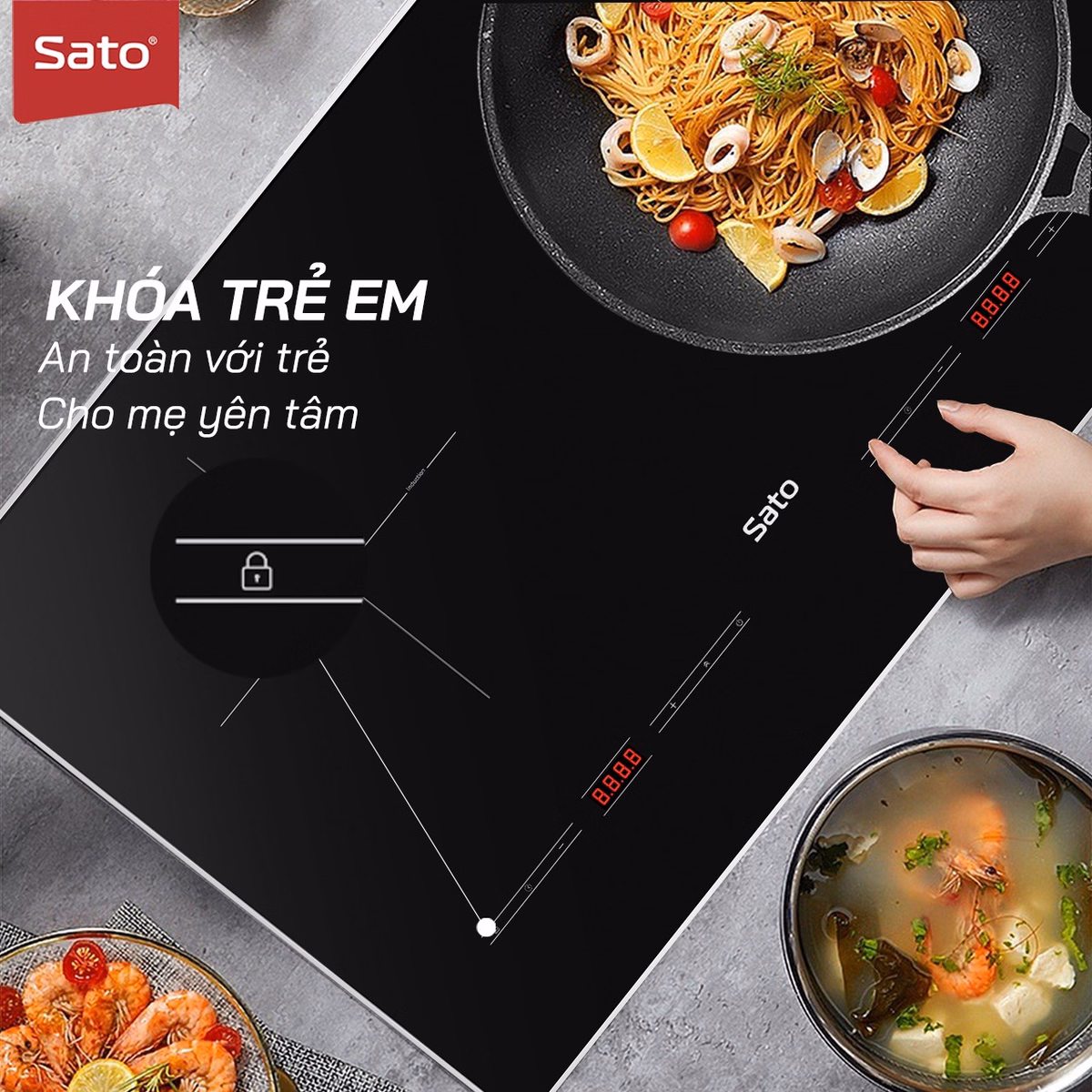 Bếp Điện Từ Thông Minh Sih265 N1.3 (B) - Sato - Ảnh 2