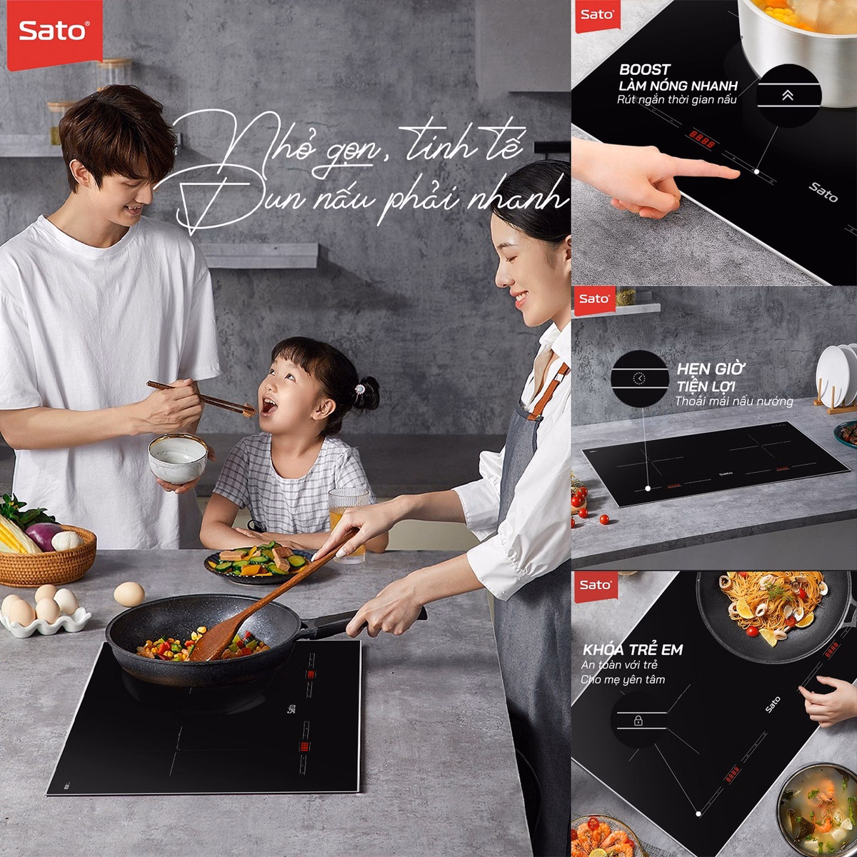 Bếp Điện Từ Thông Minh Sih265 N1.3 (B) - Sato - Ảnh 5