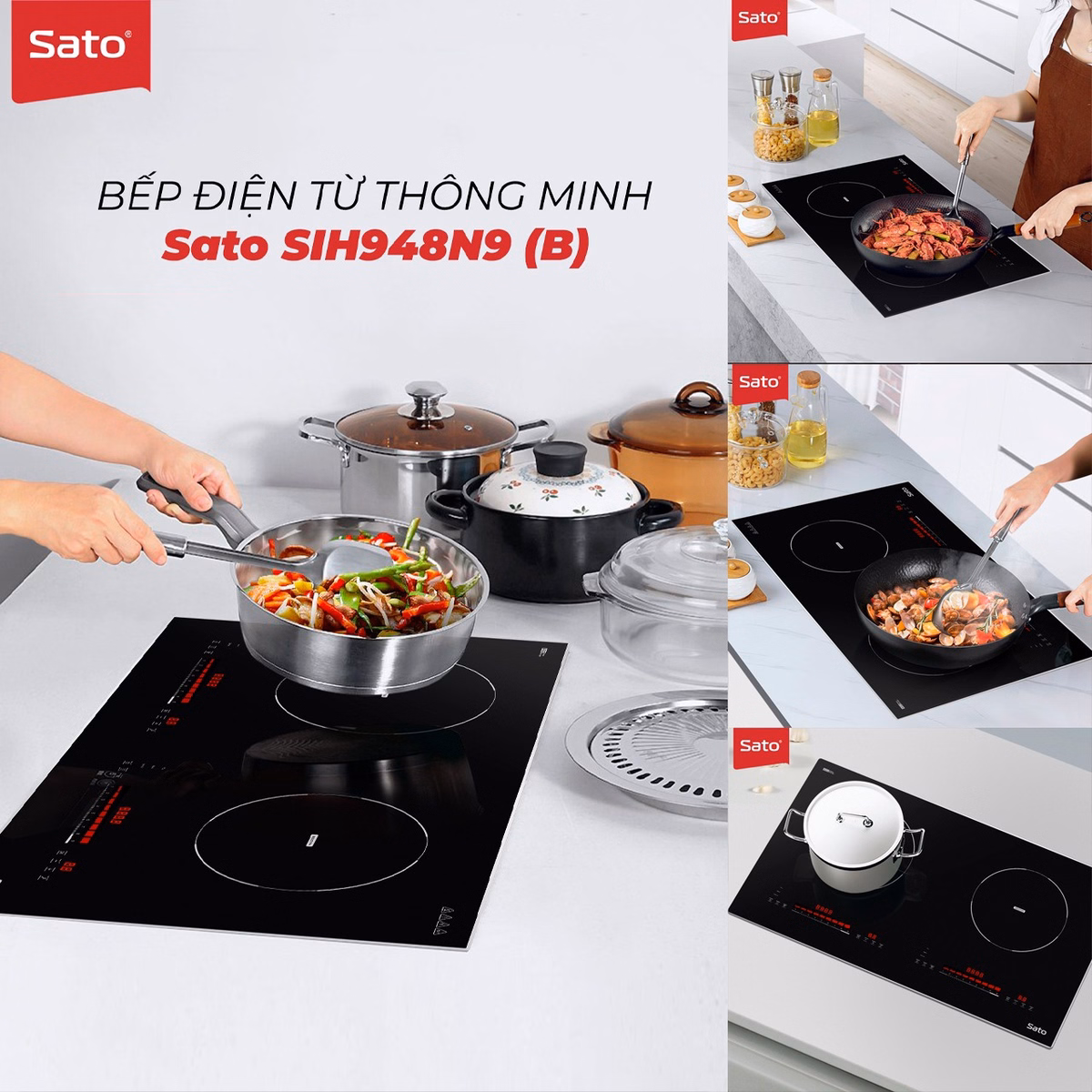 Bếp Điện Từ Thông Minh Sih948N9 (B) - Sato - Ảnh 5