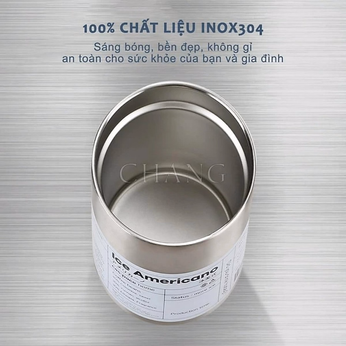 Ly Giữ Nhiệt Inox, Cốc Giữ Nhiệt 600Ml Kèm Ống Hút Americano Ctb97 - Bechip - Ảnh 9