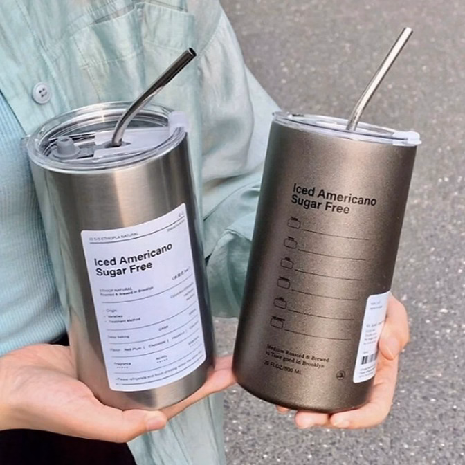 Ly Giữ Nhiệt Inox, Cốc Giữ Nhiệt 600Ml Kèm Ống Hút Americano Ctb97 - Bechip - Ảnh 6