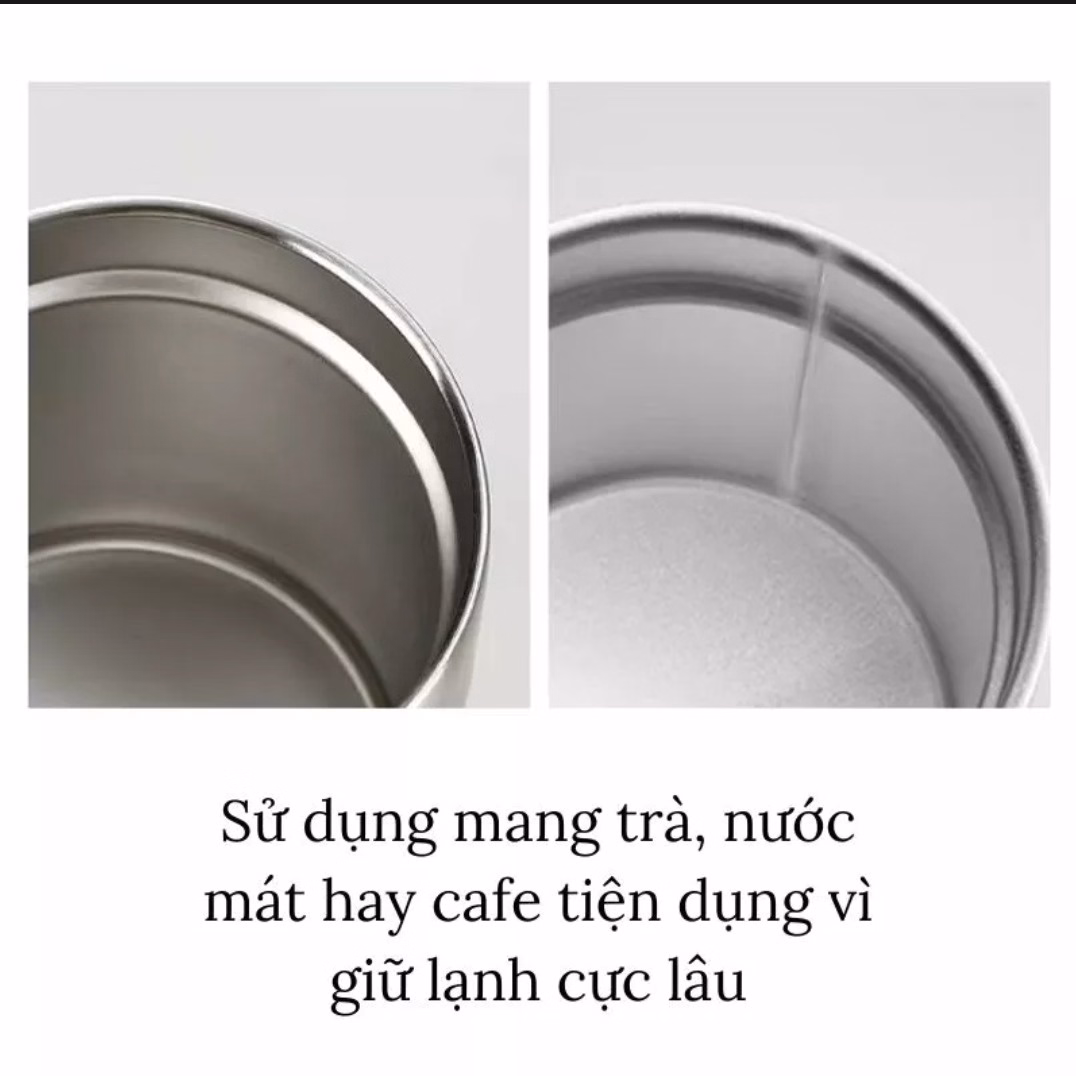 Ly Giữ Nhiệt Inox, Cốc Giữ Nhiệt 600Ml Kèm Ống Hút Americano Ctb97 - Bechip - Ảnh 14