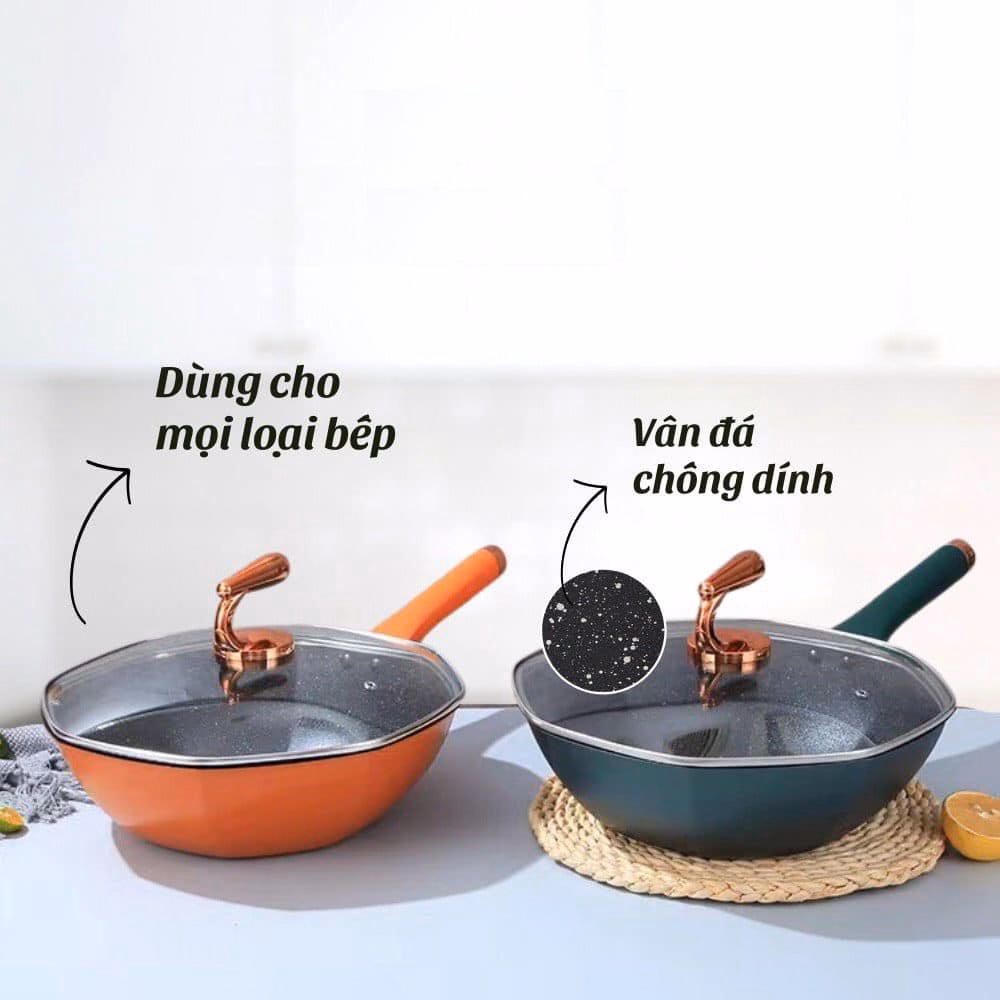 Chảo Lòng Sâu Chống Dính 8 Cạnh Vuông 33Cm - Ảnh 6