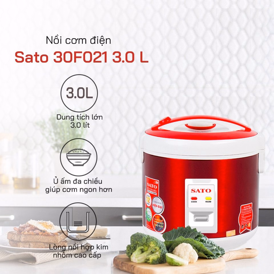 Nồi Cơm Điện 30S021 3.0L - Sato - Ảnh 2