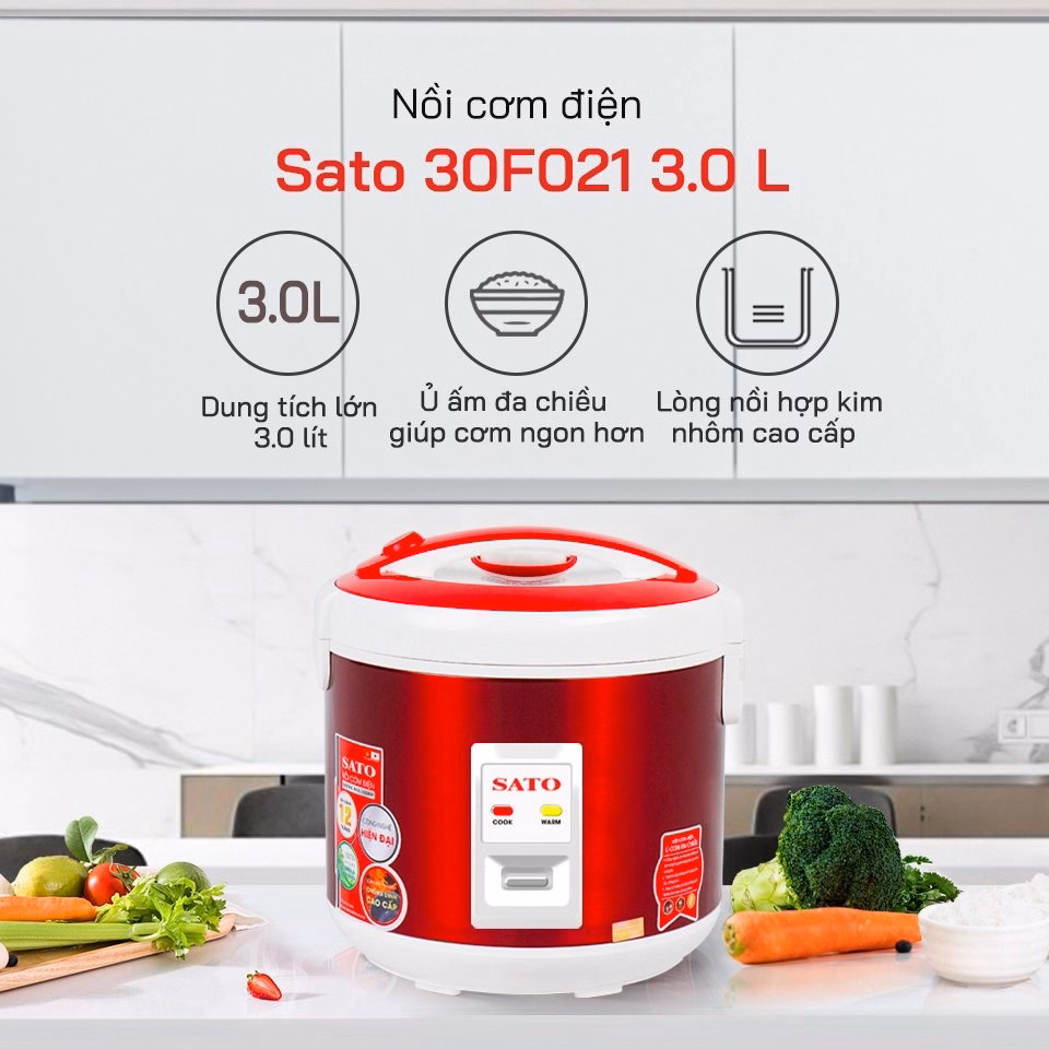 Nồi Cơm Điện 30S021 3.0L - Sato - Ảnh 3