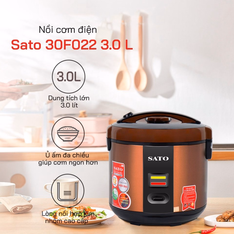 Nồi Cơm Điện 30S022 3.0L - Sato - Ảnh 3