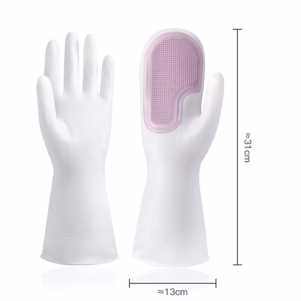 Găng Tay Silicon Mặt Bàn Chải Rửa Chén Bát Siêu Sạch - Su - Ảnh 3