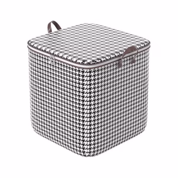 Túi Đựng Chăn Màn, Quần Áo Khóa Kéo Đôi Họa Tiết Caro 100L - Su - Ảnh 3