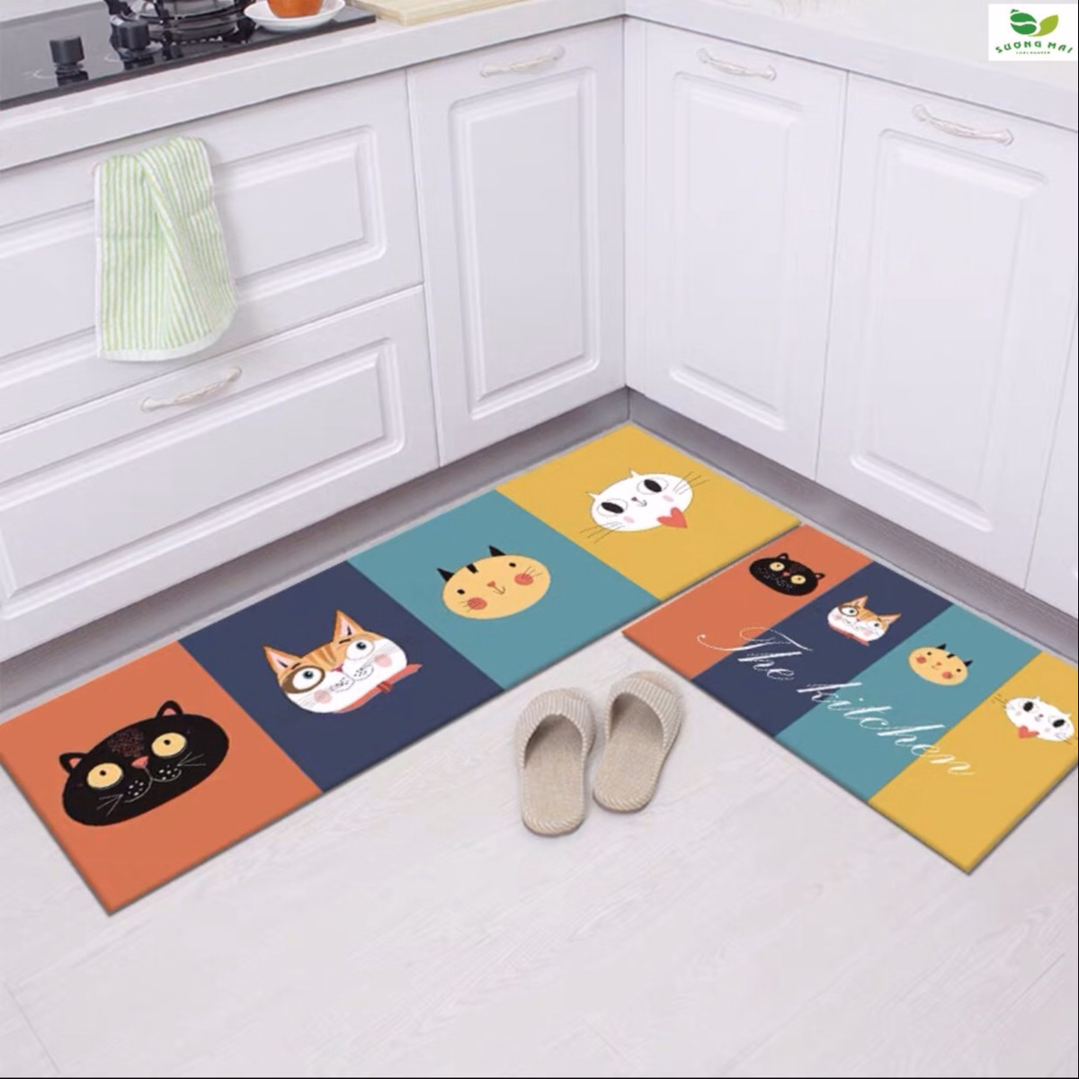 Sét 2 Thảm Bếp, Thảm Lau Chân, Trải Sàn 3D Siêu Thấm Hút Nước - Sương Mai - Ảnh 7