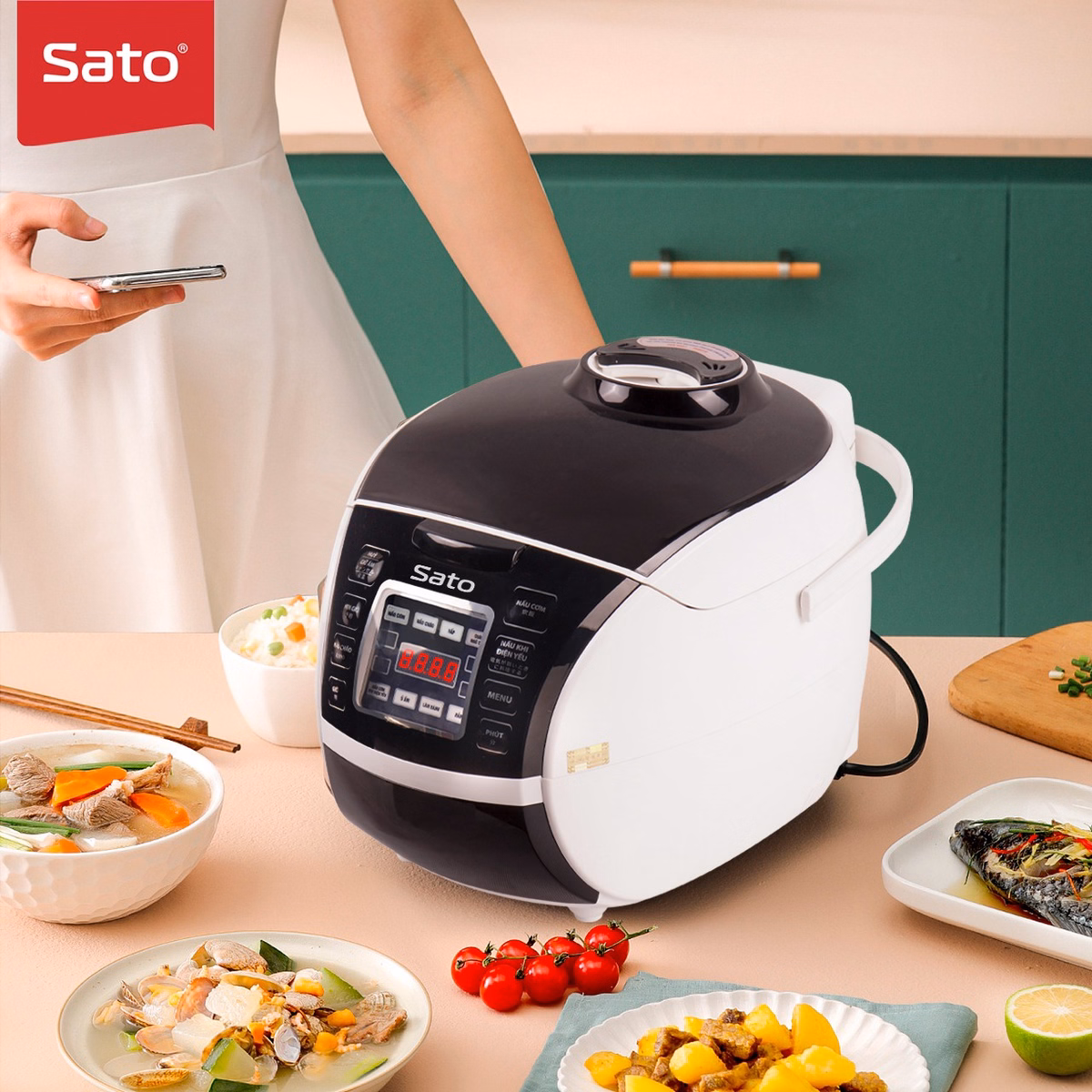 Nồi Cơm Điện Tử 18Dt027 1.8L - Sato - Ảnh 6