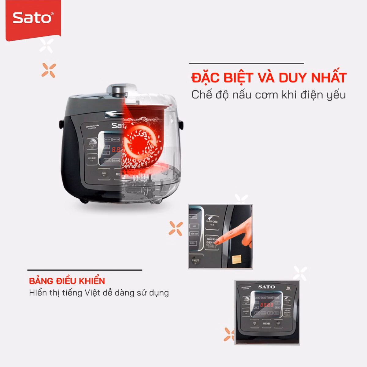 Nồi Cơm Điện Cao Tần 18Ct015 1.8L - Sat0 - Ảnh 2