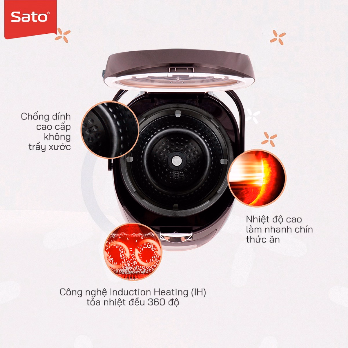Nồi Cơm Điện Cao Tần 18Ct015 1.8L - Sat0 - Ảnh 5