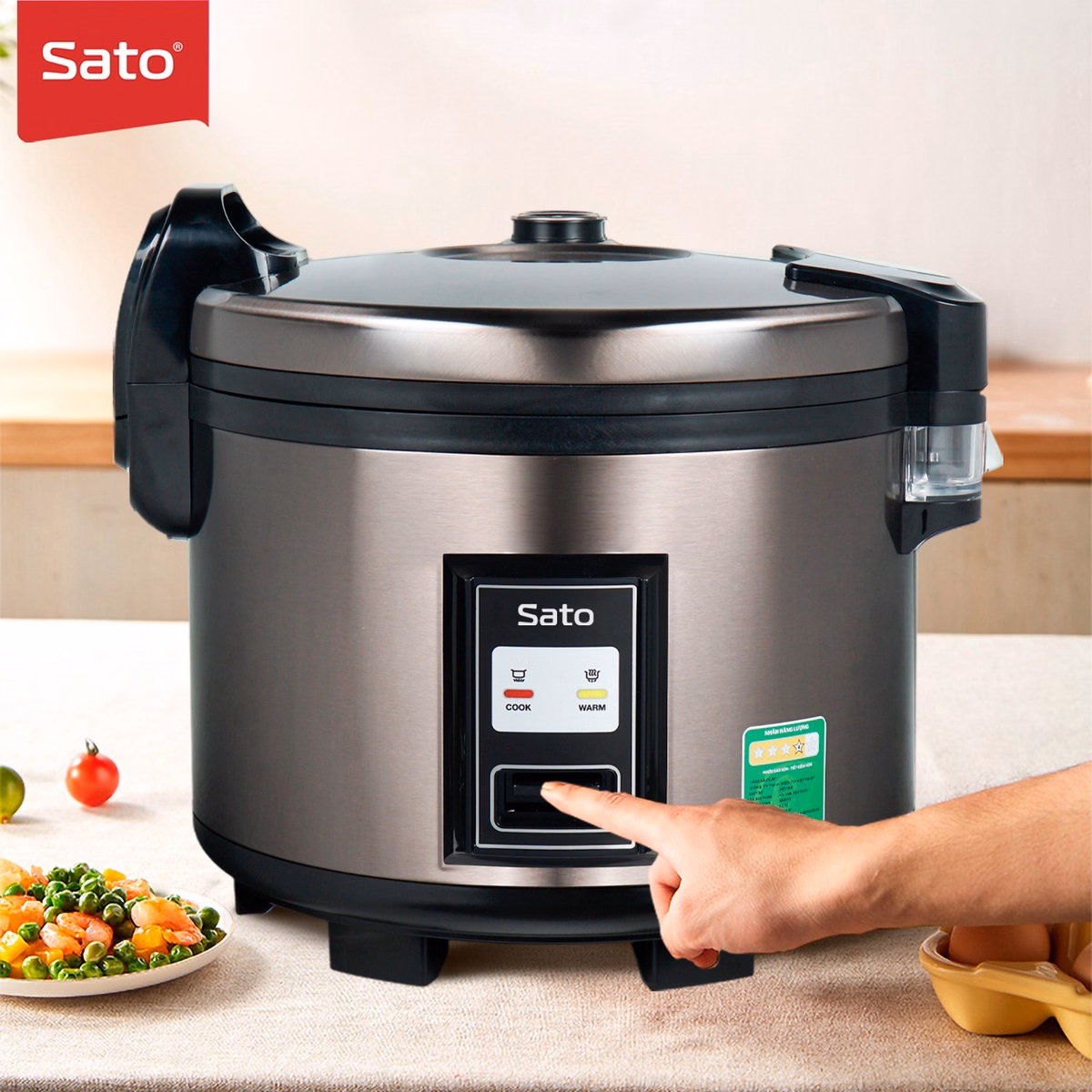 Nồi Cơm Điện Công Nghiệp 54C015 5.4L - Sato - Ảnh 4