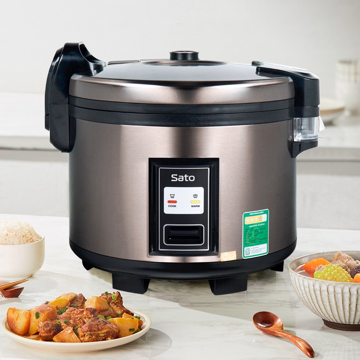 Nồi Cơm Điện Công Nghiệp 54C015 5.4L - Sato - Ảnh 5