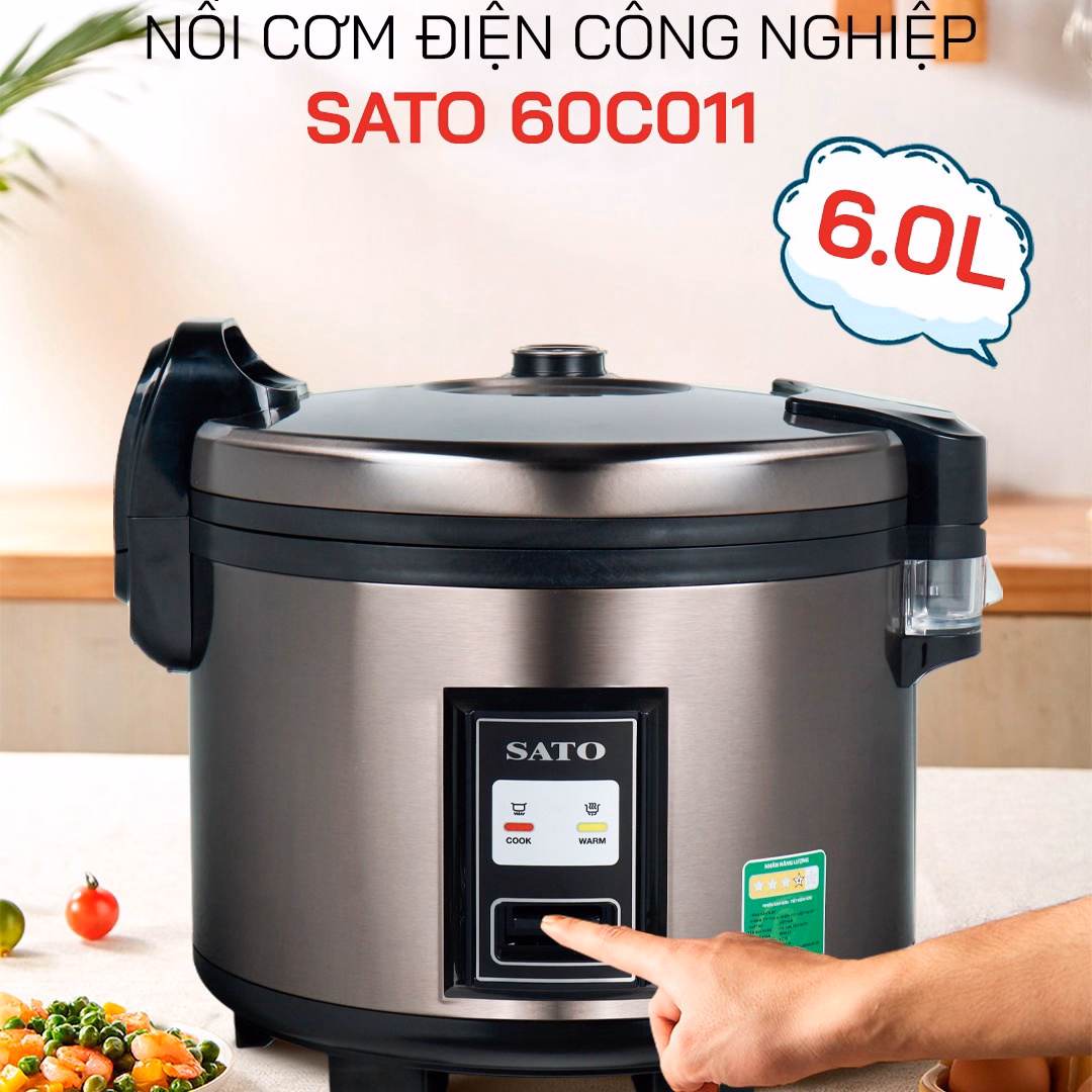 Nồi Cơm Điện Công Nghiệp 60C015 6.0L - Sato - Ảnh 4