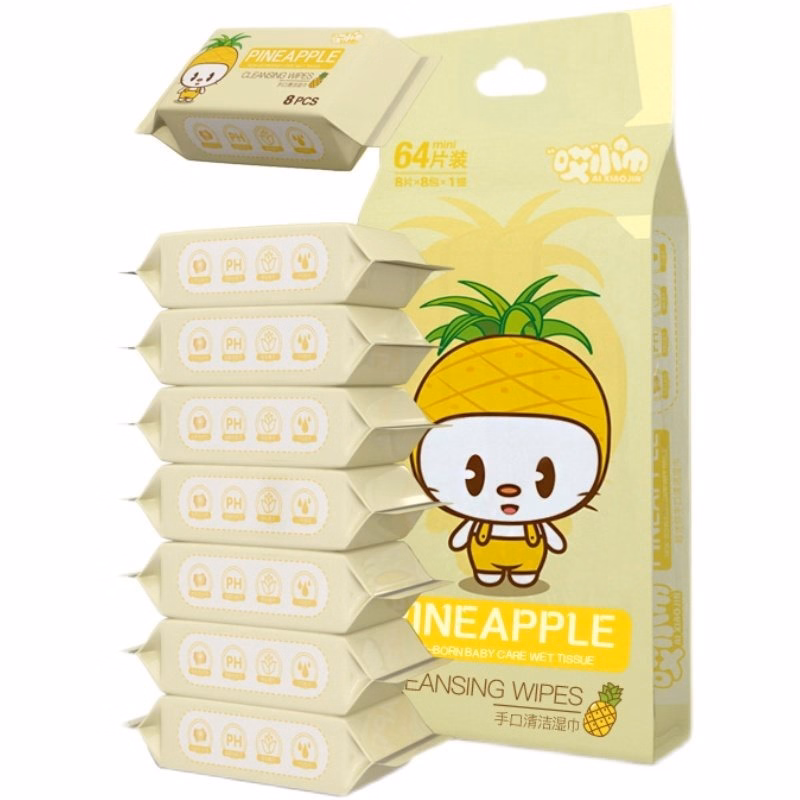 Set 8 Gói 64 Tờ Khăn Ướt Mini Bỏ Túi Tiện Lợi - Su - Ảnh 6