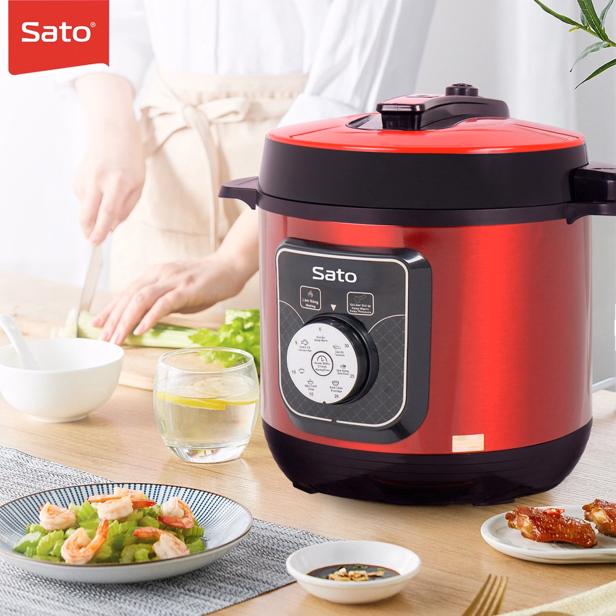 Nồi Áp Suất Đa Năng 6As041.D 6.0L - Sato - Ảnh 3