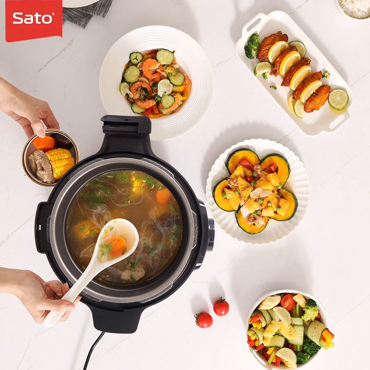 Nồi Áp Suất Đa Năng 6As041.N 6.0L - Sato - Ảnh 2