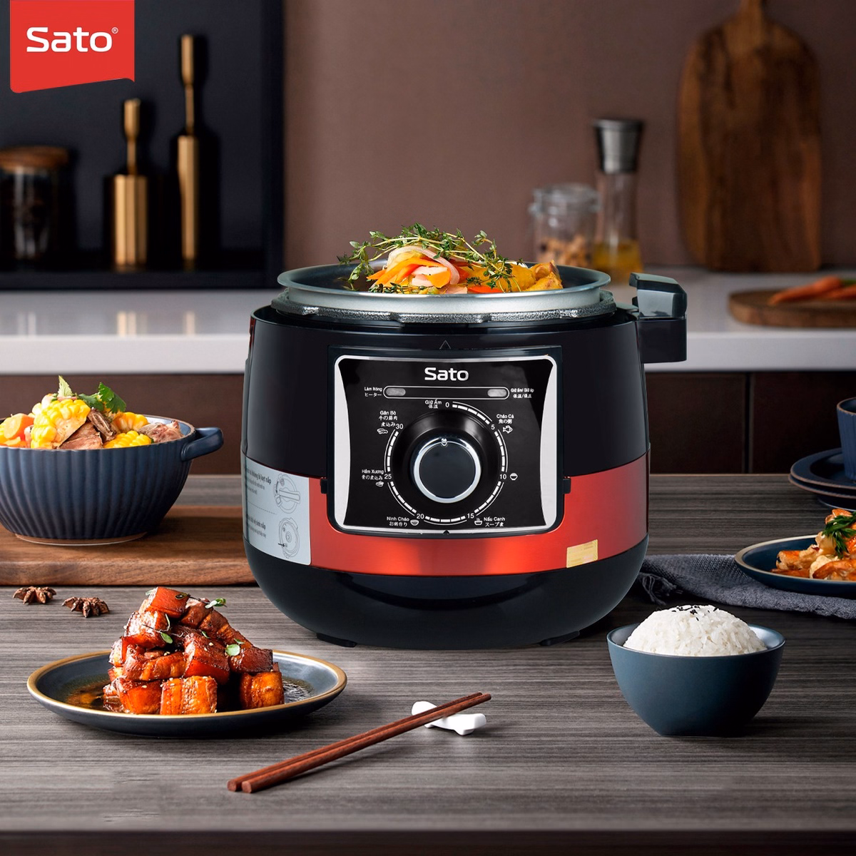 Nồi Áp Suất Đa Năng 5As064 6.9L - Sato - Ảnh 6