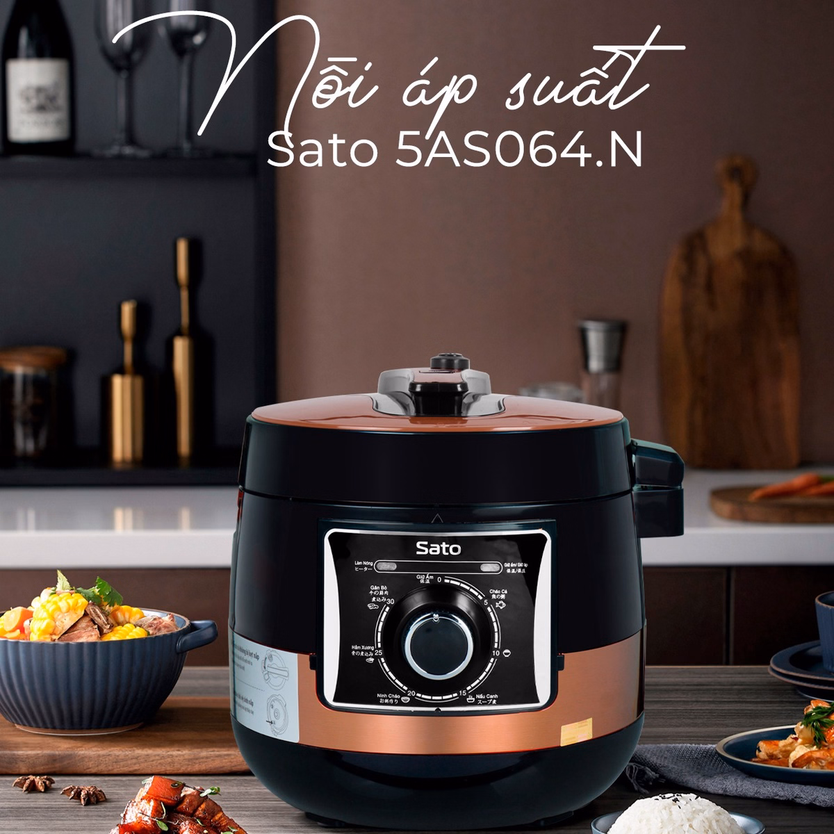 Nồi Áp Suất Đa Năng 5As064 6.9L - Sato - Ảnh 8