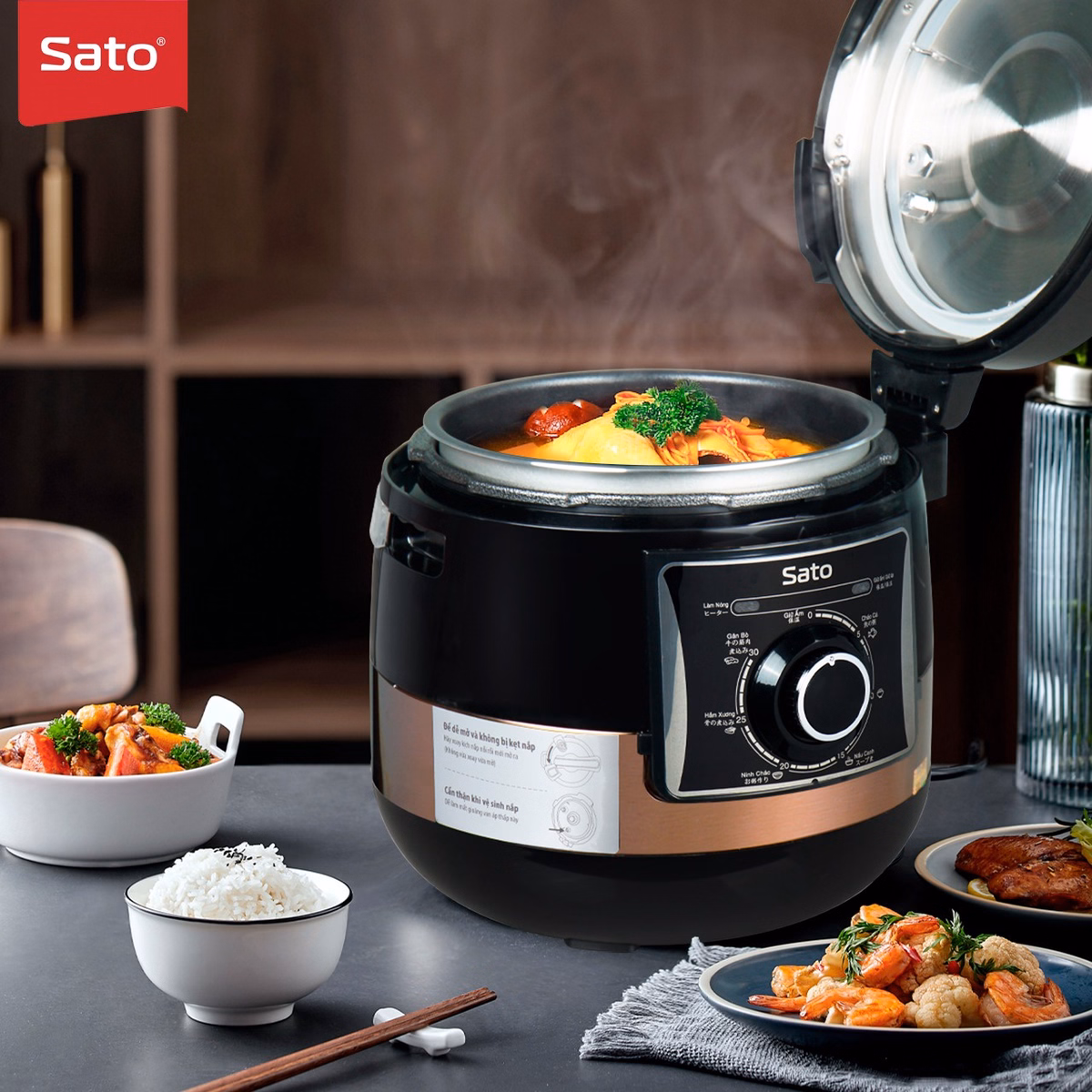 Nồi Áp Suất Đa Năng 5As064 6.9L - Sato - Ảnh 9