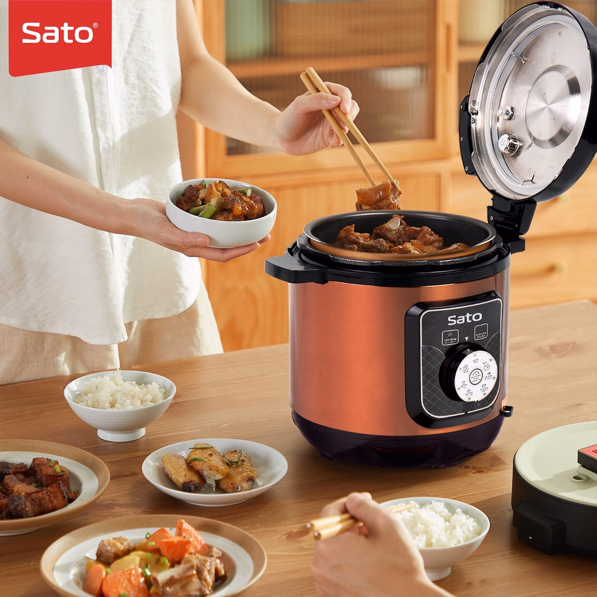 Nồi Áp Suất Đa Năng 6As051 6.0L - Sato - Ảnh 10