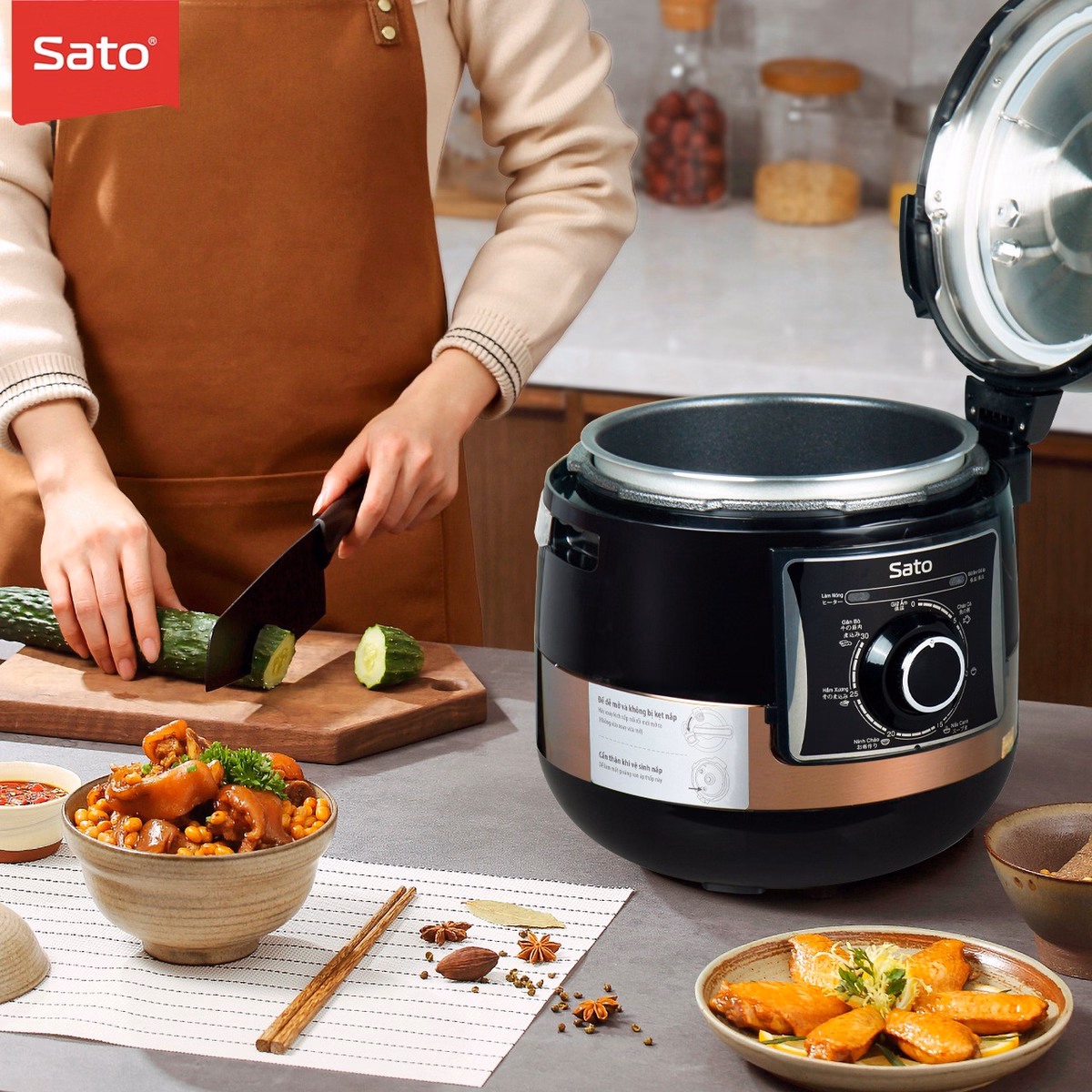 Nồi Áp Suất Đa Năng 5As065 5.0L - Sato - Ảnh 3