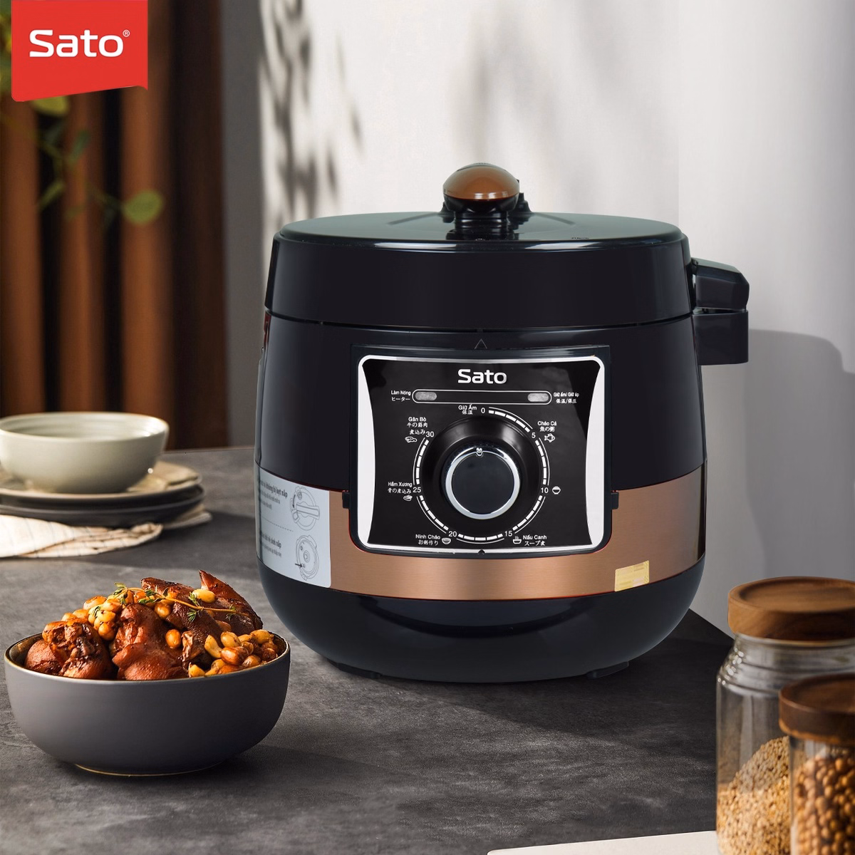 Nồi Áp Suất Đa Năng 5As066 5.0L - Sato - Ảnh 8