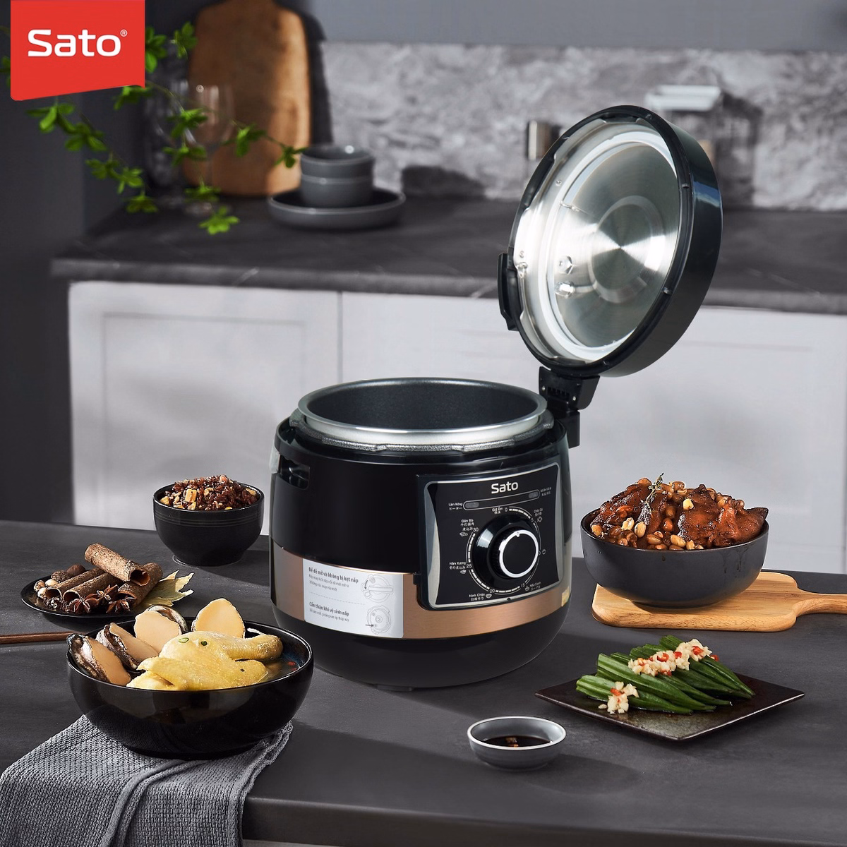 Nồi Áp Suất Đa Năng 5As066 5.0L - Sato - Ảnh 9