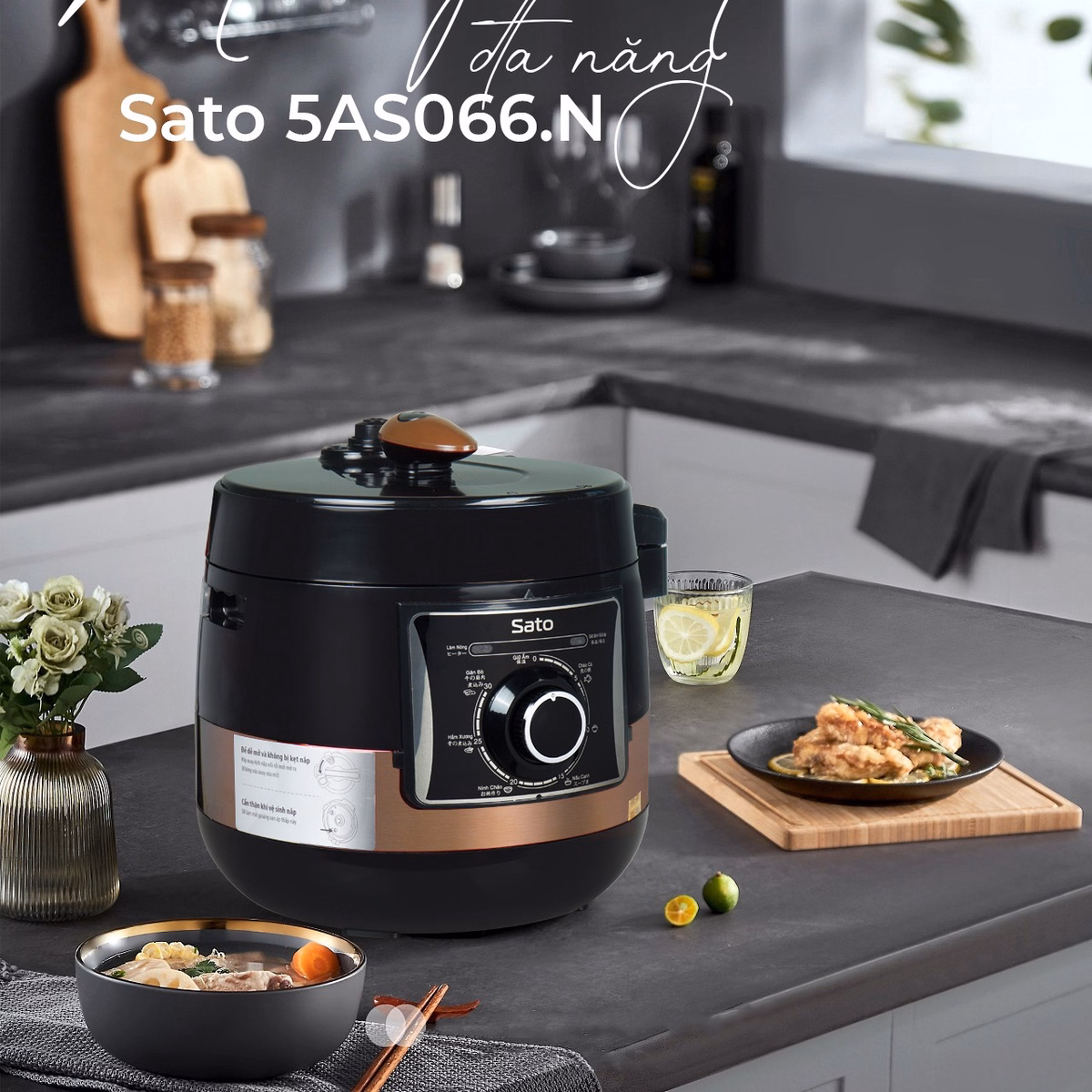 Nồi Áp Suất Đa Năng 5As066 5.0L - Sato - Ảnh 7
