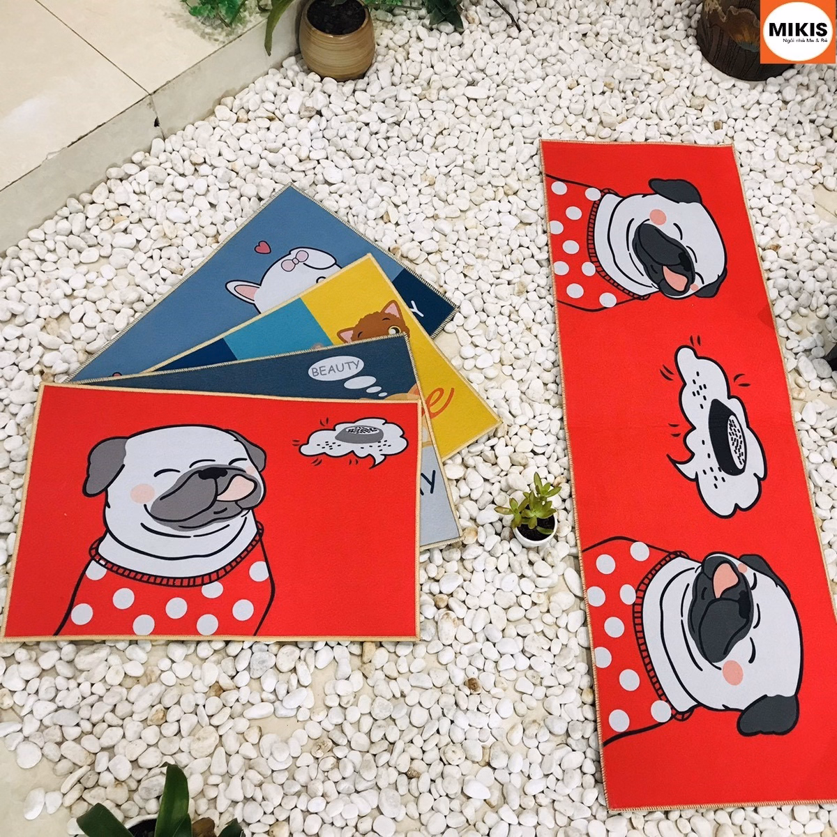 Set 2 Thảm Bếp, Thảm Lau Chân, Trải Sàn 3D Siêu Thấm Hút Nước - Sương Mai