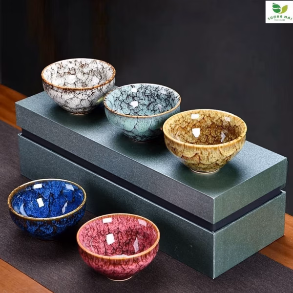 Bộ 5 Chén Sứ Ngũ Sắc - Sương Mai - Ảnh 2
